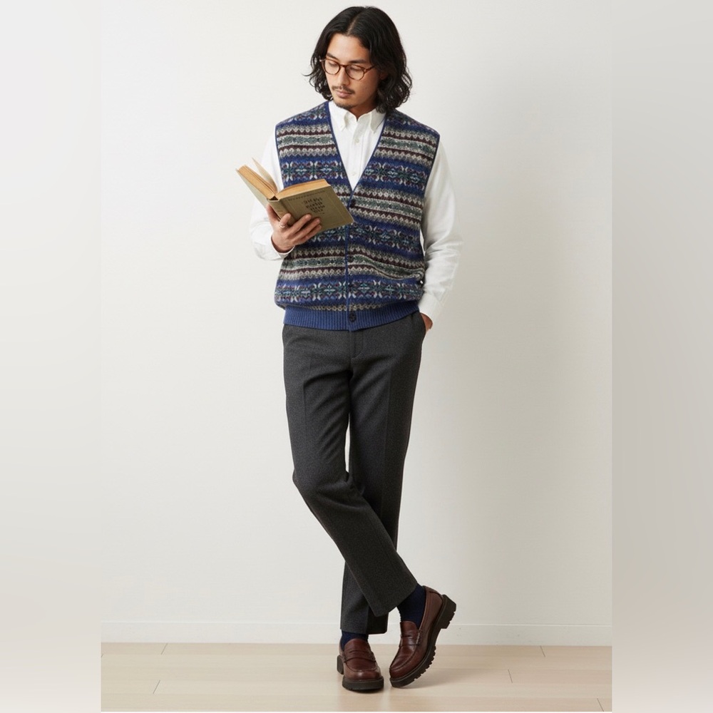 Eclectic Grandpa Sweater Vest Vintage Fair Isle Academia Knit
